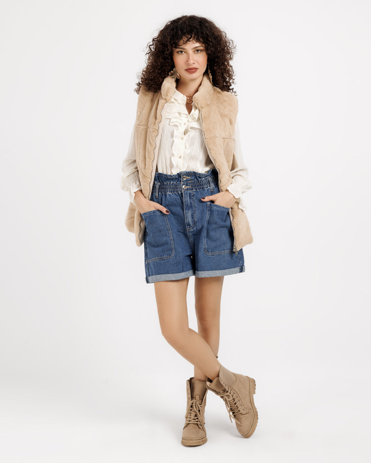 Wool Vest with Faux Fur – Luxurious Warmth and Style