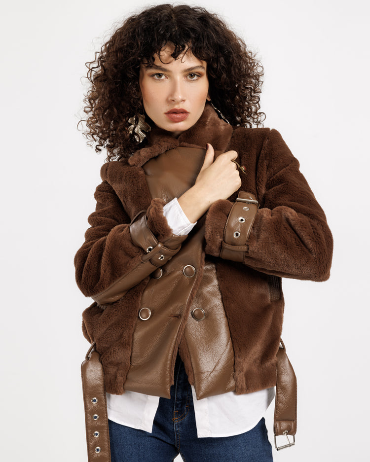 Leather and Fur Jacket – Chic Comfort and Luxury