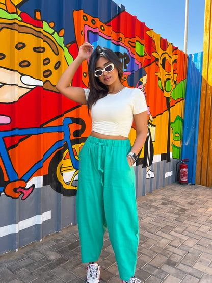 Turquoise Linen Pants