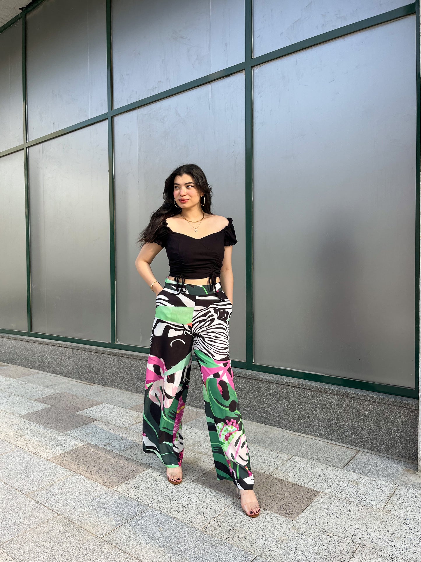 Green Wide Leg Linen Pants