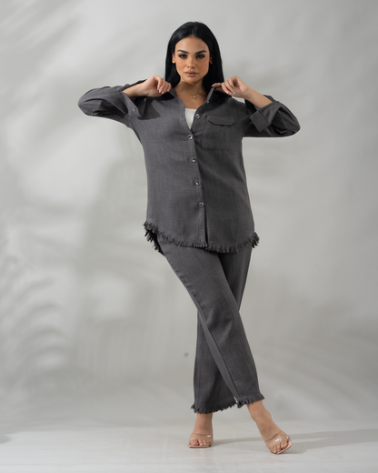 Pure Linen Dark Grey Set